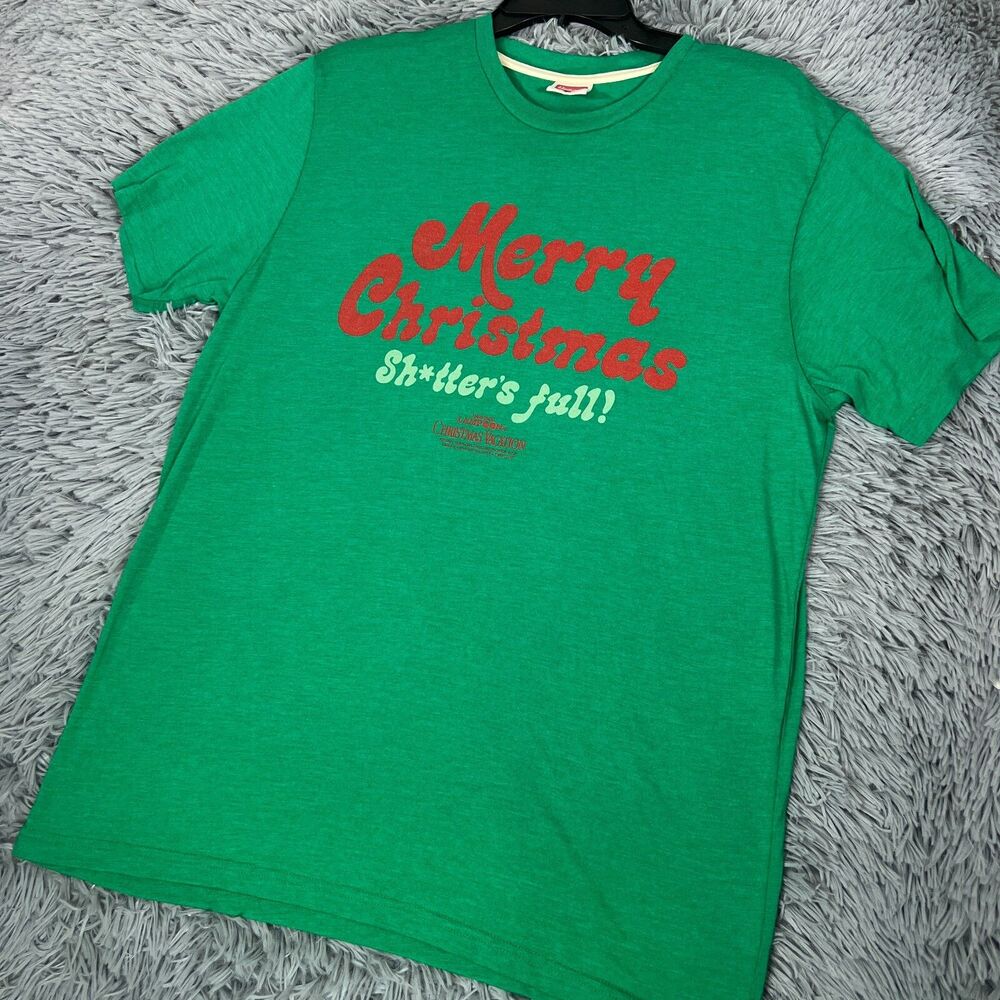 Homage Adult Shirt Large Green Red National Lampoon's Christmas Vacation Mens